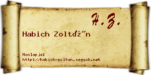 Habich Zoltán névjegykártya